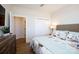 Bedroom with an opening to the hallway, large closet and comfortable neutral colors at 3006 Constitution Ln, Gastonia, NC 28056