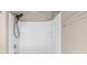 Clean shower stall with adjustable shower head and built in shelving at 3296 Saddlebrook Dr, Midland, NC 28107
