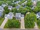Aerial view of the neighborhood showcasing lush tree coverage around well-maintained homes at 3535 Selwyn Farms Ln, Charlotte, NC 28209