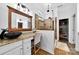 Bathroom showcasing a glass shower, granite countertops, vanity, and a walk-in closet at 3981 Spinnaker Pl, Denver, NC 28037
