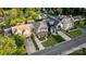Aerial view showcasing a charming neighborhood with well-manicured lawns, tree-lined streets, and a variety of home styles at 508 Mcalway Rd, Charlotte, NC 28211