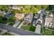 This aerial view highlights the location of the property on a tree-lined street with well-manicured yards and landscaping at 508 Mcalway Rd, Charlotte, NC 28211