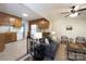 Inviting living room featuring an open layout, connecting the kitchen and living area seamlessly for gatherings at 5727 Faulconbridge Rd, Charlotte, NC 28227