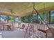 Cozy screened porch with ceiling fans, swing and comfortable seating arrangement at 6039 Donna Dr, Charlotte, NC 28213