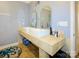 Unique bathroom featuring a double vanity, two mirrors, and under counter storage at 6311 Red Maple Dr, Charlotte, NC 28277