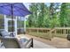 Cozy deck space featuring comfortable seating and an umbrella for shade, perfect for relaxation at 6326 Jepson Ct, Charlotte, NC 28214