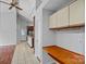 Bright hallway with tile flooring, built in desk, and modern fixtures at 640 Lochaven Rd, Weddington, NC 28173