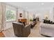 Comfortable living room with hardwood floors, neutral colors, and ample natural light from large windows at 6745 Lancer Dr, Charlotte, NC 28226
