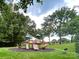 Community playground featuring slides, climbing structures, and bench seating on a grassy field at 7076 Brookstone Ln, Fort Mill, SC 29707