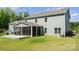 Exterior view of a two-story home with a screened in back porch and spacious backyard at 12140 Mcdowell Pl, Huntersville, NC 28078