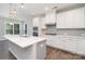 Modern kitchen featuring white cabinets, stainless steel appliances, and a large island at 12140 Mcdowell Pl, Huntersville, NC 28078