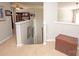 Upstairs landing area with staircase featuring carpeted floors at 1304 Hammond Dr, Matthews, NC 28104