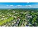 Aerial view of a residential community with mature trees and proximity to a central green space, highlighting the home's location at 18439 Victoria Bay Dr, Cornelius, NC 28031