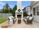 Outdoor patio area featuring a stylish fireplace and cozy seating, ideal for entertaining at 2015 Lombardy Cir, Charlotte, NC 28203