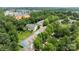 Birds eye view of an attractive townhouse community amidst greenery with commercial development in the background at 2137 Whispering Way, Charlotte, NC 28212