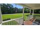 Serene view from the porch overlooking a lush green yard with mature trees and a glimpse of the road at 233 Hicks Rd, Statesville, NC 28625