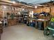 Organized garage interior with ample storage and workspace, catering to hobbyists and DIY enthusiasts at 2721 Nance Cove Rd, Charlotte, NC 28214