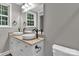 A bathroom features double sinks, granite countertops, and black fixtures at 7032 Waxhaw Hwy, Lancaster, SC 29720