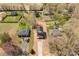 Aerial view of the property showcasing the house, yard, and surrounding neighborhood at 925 Marys Grove Rd, Cherryville, NC 28021