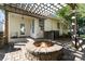 Back patio with pergola and built in fire pit offering a cozy outdoor space at 9644 Marquette Nw St, Concord, NC 28027