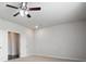 Spacious bedroom with carpet flooring, ceiling fan, and walk in closet at 1281 Arges River Dr, Fort Mill, SC 29715