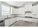 Well-lit kitchen with stainless steel appliances, granite countertops, and white cabinets at 1281 Arges River Dr, Fort Mill, SC 29715