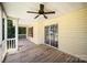 Spacious back porch with ceiling fan and sliding glass doors at 508 Bridgestone Ln, Rock Hill, SC 29730