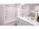 Bathroom with dual sinks, vanity, and shower/tub combination at 513 Jacobus Ln, Monroe, NC 28112