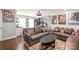 Finished basement featuring a theater room with two couches and Star Wars themed decorations at 6320 Tilley Way, Matthews, NC 28105