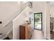 Bright foyer featuring beautiful floors and blue front door at 6422 Gatesville Ln, Charlotte, NC 28270