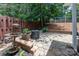 Backyard patio with stone pavers and outdoor decor including a bird bath and a charcoal grill at 6422 Gatesville Ln, Charlotte, NC 28270