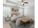 Bedroom with a tray ceiling, neutral walls, carpet flooring, and a modern ceiling fan at 809 Ayrshire Ave, Fort Mill, SC 29708