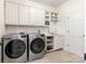Laundry room with washer and dryer and lots of built in cabinet storage at 10333 Scott Gate Ct, Charlotte, NC 28277