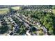 An aerial shot of a residential neighborhood showcasing the layout and proximity to green spaces at 119 Tilton Dr, Mooresville, NC 28115