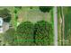 An aerial view of the parcel showing the road, treeline and open lot boundry at 151 Third Creek Rd, Statesville, NC 28677