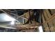 Barn ceiling showing the exposed rafters and open beam construction at 1521 N Piedmont Ave, Kings Mountain, NC 28086