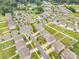 Aerial view of a residential neighborhood showcasing well-maintained homes, green spaces, and tree-lined streets at 1624 Savory Ln, Charlotte, NC 28216