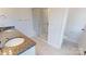 Bathroom featuring double sinks, granite countertops, and glass enclosed shower at 2143 Barrowcliffe Nw Dr, Concord, NC 28027