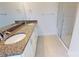 Bathroom featuring double sinks, granite countertops, and glass enclosed shower at 2143 Barrowcliffe Nw Dr, Concord, NC 28027