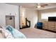 Serene bedroom with wood-look flooring, neutral walls, and plenty of closet space for storage and organization at 218 Blacksnake Rd, Stanley, NC 28164