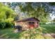 Garage exterior with covered grill and manicured lawn at 5329 E Highway 27 Hwy, Iron Station, NC 28080