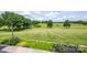 Lush green yard with a garden against a partly cloudy sky at 594 Patterson Farm Rd, Mooresville, NC 28115