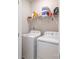 Bright laundry room with newer model washer and dryer and extra storage space for household essentials at 6507 Revolutionary Trl, Charlotte, NC 28217