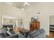 Bright open concept living room with vaulted ceilings, fireplace, and hardwood floors at 825 Rock Lake Gln, Fort Mill, SC 29715