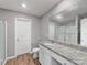 The bathroom features granite countertop, offering style and functionality at 9136 Creedmore Hills Dr, Charlotte, NC 28214