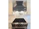 A gourmet kitchen featuring a stainless steel gas stove with an elegant grey vent hood at 1335 33Rd Avenue Ne Dr, Hickory, NC 28601