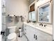 Updated bathroom featuring marble floors, a modern vanity, and stylish fixtures at 4023 Yesteryears Ln, Marshville, NC 28103