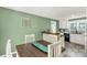 Dining room with table set and open to kitchen with bar seating for entertaining at 4567 Hickory Grove Rd, Sharon, SC 29742