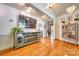 Stylish living room with a fireplace, entertainment center, and hardwood floors at 5390 Hudson Rd, Lake Wylie, SC 29710
