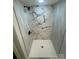 Bathroom features a remodeled shower with black hardware and decorative tile at 6517 Helens Way, Denver, NC 28037